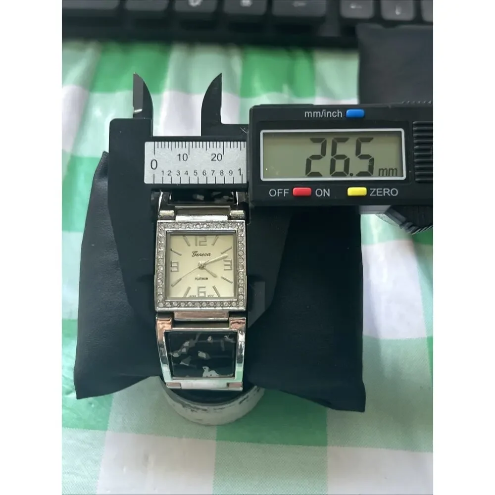 Geneva Silver Tone Black And Silver Camo Band Women’s Quartz Watch